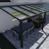 Benelux Veranda  10,70 mt x  3,80 mt – Zwart – Helder Polycarbonate - inclusief montage - Afbeelding 3