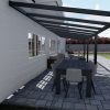 Benelux Veranda  10,90 mt x  3,80 mt – Zwart – Opal Polycarbonate - inclusief montage