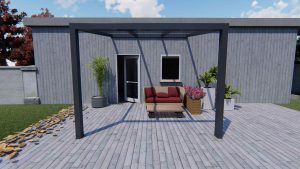 Benelux Veranda  3,06 mt x 4,00 mt – Matt Anthracite – Glass - Afbeelding 3