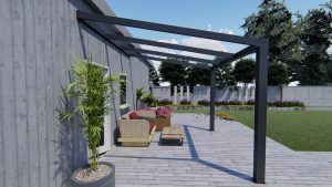 Benelux Veranda  3,06 mt x 4,00 mt – Matt Anthracite – Glass - Afbeelding 2