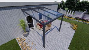 Benelux Veranda  3,06 mt x 4,00 mt – Matt Anthracite – Glass