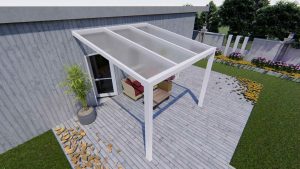 Benelux Veranda  3,06 mt x 3,50 mt – Cream – Opal Polycarbonate