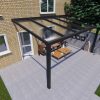 Benelux Veranda  4,80 mt x  3,40 mt – Zwart – Helder Polycarbonate - inclusief montage - Afbeelding 3