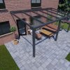 Benelux Veranda  5,60 mt x  3 mt – Anthracite – Helder Polycarbonate - inclusief montage