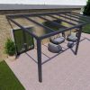 Benelux Veranda  6,90 mt x  3,40 mt – Zwart – Helder Polycarbonate - inclusief montage - Afbeelding 3