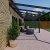 Benelux Veranda  6,50 mt x  3,50 mt – Zwart – Opal Polycarbonate - inclusief montage - Afbeelding 2