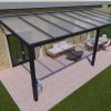 Benelux Veranda  7,80 mt x  2,80 mt – Zwart – Opal Polycarbonate - inclusief montage - Afbeelding 3