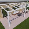 Benelux Veranda  7,30 mt x  3,70 mt – Cream – Helder Polycarbonate - inclusief montage